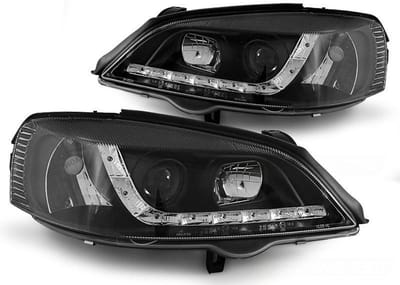 Koplampen met parkeerlicht OPEL ASTRA G 09 97-02 04 ZWART