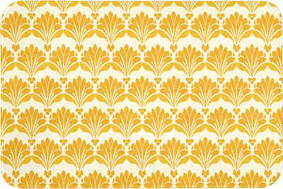 WC mat 90x60 cm - Antislip - Patroon - Motief - Geel - Toiletmat - Vloermat - Douchemat - Toilet tapijt - Toiletmatten