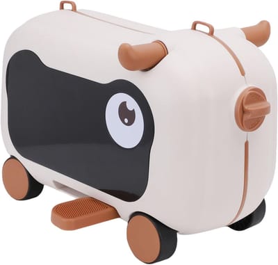 Kinder Koffer - Rijdende Koffer - Reizen met kinderen - Scooter en stoel - 25 kg draaglast - Bruin
