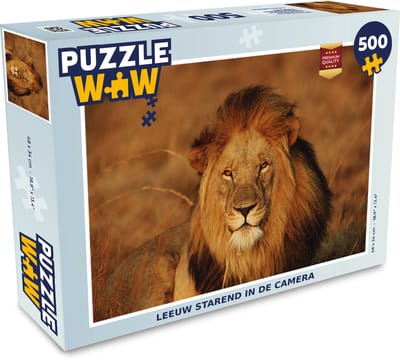 Puzzel Leeuw - Portret - Jacht - Legpuzzel - Puzzel 500 stukjes