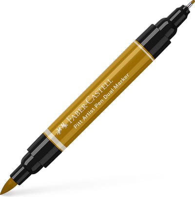 Faber-Castell tekenstift - Pitt Artist Pen - duo marker - 268 groen goud - FC-162168