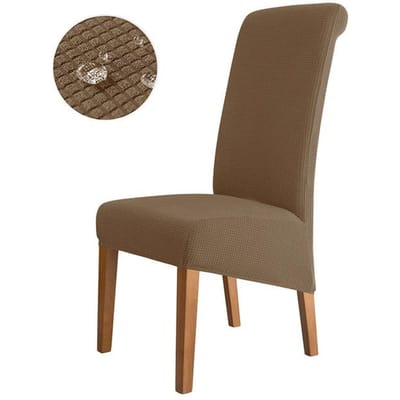 Housse de chaise à dossier King, imperméable, pour salle à manger, cuisine, mariage, maison, taille Xl, Anti-salissure, protection de siège, décoration de maison XL size (1 Piece) kaki