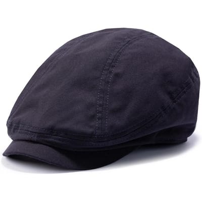 Grote Hoofd XL 64cm Mannen Newsboy Petten Grote Maat Katoenen Baret voor Papa Platte Vintage Gatsby Hoed Cabbie Hoed Dames Mode Achtkantige Pet L 58-61cm marineblauwe kleur