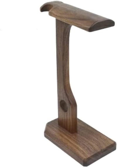 Hoofdtelefoonhouder - Oortelefoonstandaard - Bureau Organisatie - Massief Houten Ontwerp - 34 cm Hoog - Walnoot