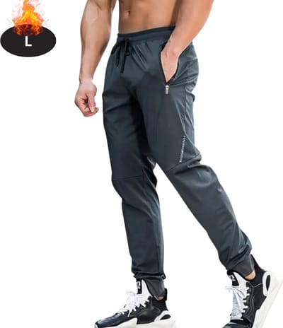 Livano Trainingsbroek Heren - Sportbroek - Trainingsbroek Lang - Trainingspak - Sportkleding - Donkergrijs - L