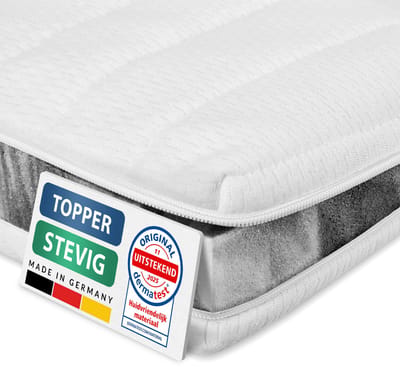 AM Qualitätsmatratzen Basic Topper stevig 80x200cm (SG35) - Hardheidsgraad 3 en 4 - Stevige & Aanpasbare Matrastopper 80 x 200 - Harde topper - Voor Matras en Boxspringbed - Made in Germany