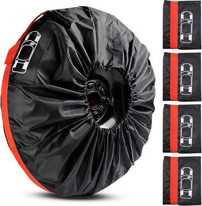 Bandentas Set - Bandenhoezen - Banden Opslag - Waterdicht Stofdicht - 19-23 Inch - Rood