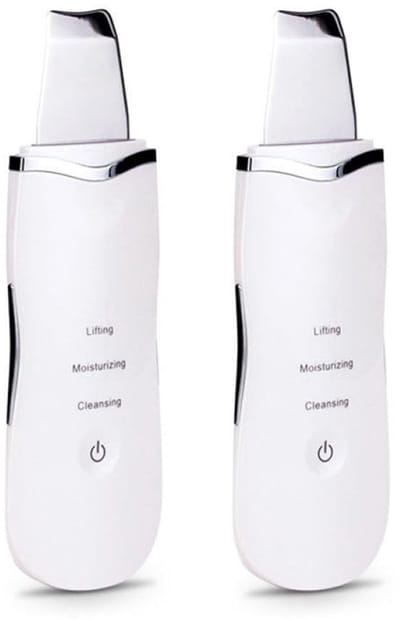 carmdering - Ultrasone Huidreiniger - Gezichtsreiniger - Ultrasoon Spatel - 3 modi (reinigen, inbrengen, herstellen), oplaadbaar, roestvrij staal - Zachte exfoliatie, draagbaar - Perfect voor thuis en reis - 2 stuks