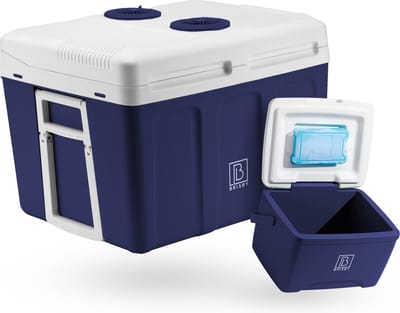 Brisby 40 Liter Elektrische Koelbox, Frigobox Deluxe met 12V, 220/230 Volt Aansluiting voor Auto en Camping – AC/DC - Blauw