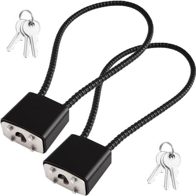 SnelShoppen - 2 Stuks Kabelslot met Sleutel, Robuuste Hangslot met Lange Schakel voor Fiets, Koffer, Poort, Kluis | Draadslot voor Fiets, Koffer, Poor