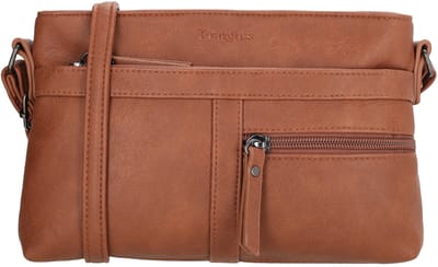 Beagles Majorca Crossbodytas - Schoudertas - Dames - Ritssluiting - Achterritsvak - Verstelbare Schouderband - Cognac