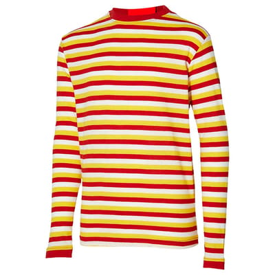 Apollo - Carnavalstrui kind - Carnavalskleding kinderen - Strepen - Rood/Wit/Geel - Maat 128/140 - Carnaval - Oeteldonk - Carnavalskleding