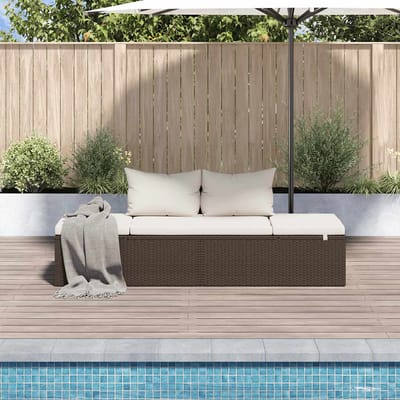 vidaXL - Tuinbed - 195x60 - cm - poly - rattan - bruin