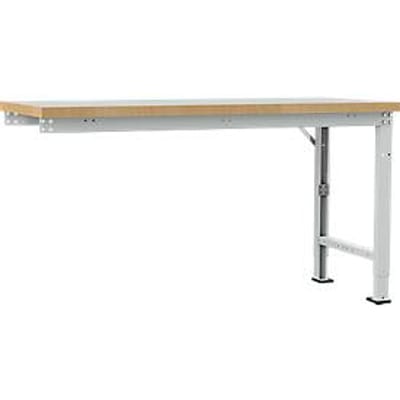 Manuflex aanbouw-werkbank Profi speciaal, tafelblad kunststof, 1750 x 700 mm, lichtgrijs