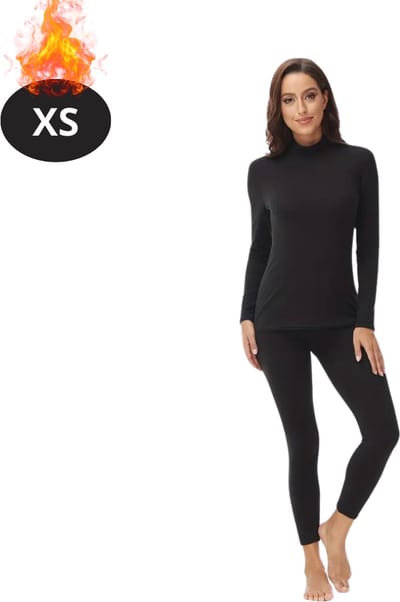 Bovista Thermokleding Dames - Thermobroek - Thermoset - Thermolegging - Winter - Thermoshirt - Zwart - XS