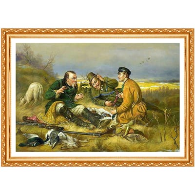 Jagers Jacht Landschap DIY Diamant Schilderij Kruissteek Volledige Boor Diamant Borduurwerk Foto's 20X30CM beige