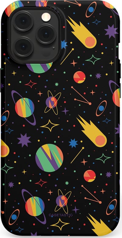 Casetastic Hoesje Geschikt voor Apple iPhone 12 Pro Max Magsafe - Stijlvolle Beschermende Duo-layer Case - Planeten en meteoren