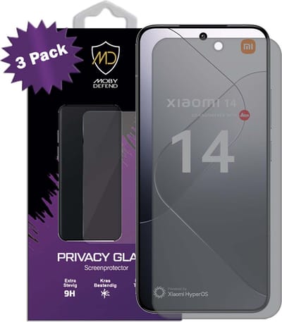 3-Pack MobyDefend Screenprotectors - Geschikt voor Xiaomi 14 - Matte Privacy Glass Screensavers
