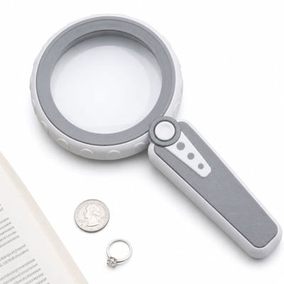VHV - Vergrootglas - 45x Handloep met Verlichting - Groot Lees Vergrootglas voor Ouderen, Sieraden en Hobby
