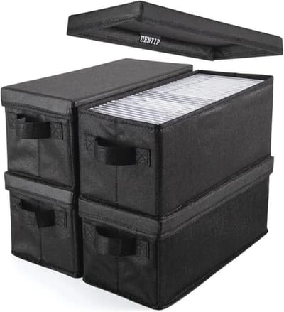 CD Opbergdoos voor 30 CD's, 60 slimmen hoezen en 165 schijven - Zwart