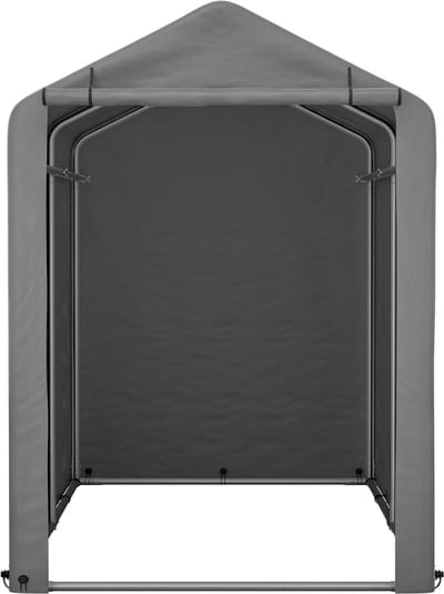 Fietsenstalling 187x100x160 cm, Waterdichte Opbergschuur met Verzinkt Stalen Frame, Inclusief Funderingsframe en Ritssluiter, Donkergrijs