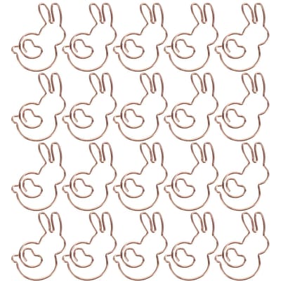 20 stuks paperclip roségoud konijnvorm dier speciaal gevormd kantoor document schattige pin beige