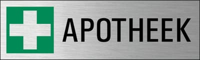 Apotheek deurbordje met zelfklevende strip
