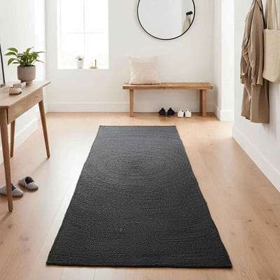 vidaXL - Vloerkleden - Donkergrijs - 60 - x - 110 - cm - Jute
