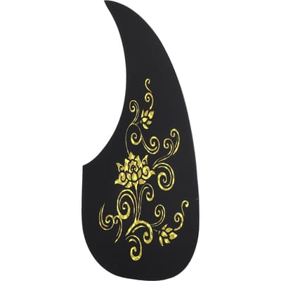 Gitaar Slagplaat PVC Beschermend Decoratief Zelfklevend Akoestische Gitaar Krasplaat Goud Patroon beige