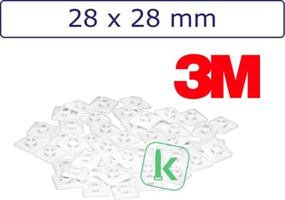 PRO-TIE® - 3M Plakzadels/schroefzadels 28 x 28 mm Wit naturel (Zak 100 stuks)