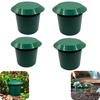 4 delige set vangers - insectenval - slakkenvanger - sprinkhanenvanger - reptielenval - insectenbakje - herbruikbaar - wasbaar - tuinaccessoires - geschikt voor tuin, veld (groen, 8,2*9,5 cm)