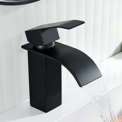 ANYCEE MAX Wastafelkraan - Badkamerkraan - Toiletkraan - Mengkraan - RVS - Zwart - Watervalkraan Badkamer Kraan - Waterbesparend
