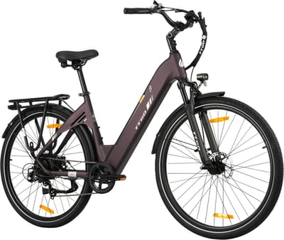 Elektrische Stadsfiets TTGO C3 SE - 250W Motor - 36V 18Ah Accu - 28 Inch - Bereik tot 120km - Shimano 7-Snelheden - Max 25km/u - Paars