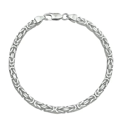 Juwelier Emo - Vierkante Koningsarmband 925 Gerhodineerd – 4.5mm breed