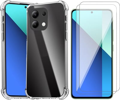 Hoesje geschikt voor Xiaomi Redmi Note 13 4G - 2x Screenprotector Glas - Shockproof Transparant
