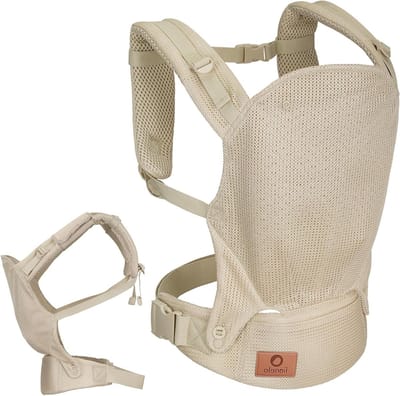 Ergonomische Baby Draagzak - Draagzak baby Baby drager - Veilig Dragen - IHDI Heup Gezond - Tot 20 kg - Beige