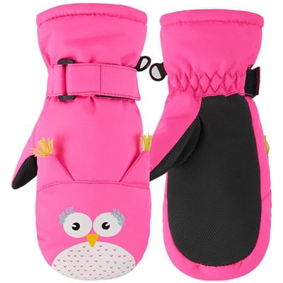 Gants de Ski pour Enfants avec Doigts Mains Dessin Animé Imperméables et Chauds pour Tout-Petits et Enfants Pour Skier avec les Doigts Connectés M