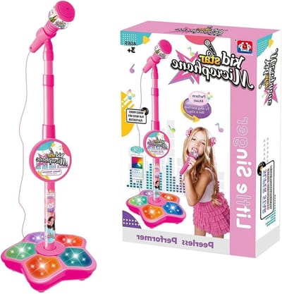Karaoke microfoon - Zingende microfoon - Muziekplezier thuis - In hoogte verstelbaar - Tot 100 cm - Rood