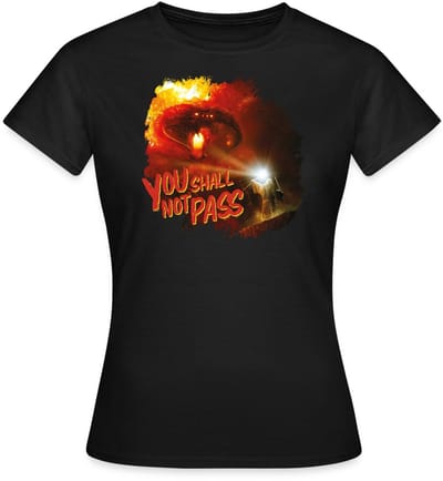 The Lord Of The Rings Gandalf En De Balrog Citaat T-Shirt Dames