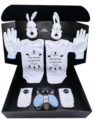 kraamcadeau voor een tweeling - geboortecadeau tweeling babyshower - gender reveal tweeling - unisex cadeau tweeling