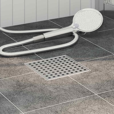 vidaXL - Dot - doucheafvoer - Zilver - 15 - x - 15 - cm - Roestvrij - staal - 304