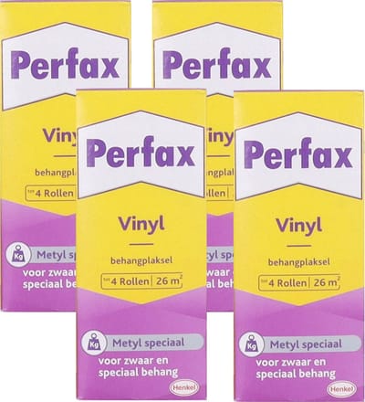 Perfax metyl special behanglijm - 4x - voor zwaar en speciaal behang - 180 gram - Behangplaksel - Papier mache