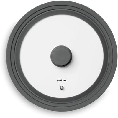 Universeel Deksel - Glazen Deksel - Koken en Bakken - Verstelbaar in Drie Maten - 24-28 cm - Grijs
