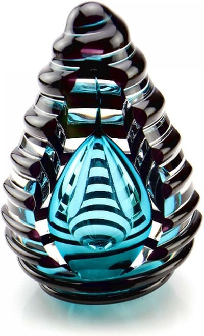 Glazen Urn van Glas As-in-glas Urn Mini Glasobject Keepsake Design Glas voor crematie-as Herdenken- Urn-60ml-Premium collectie-Transparant askamer Eeuwige Roos