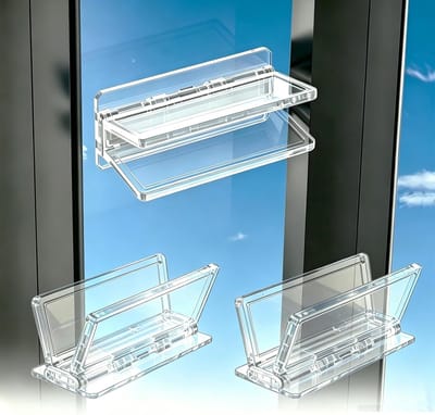 BOTC Raamslot Kinderen - 2 Stuks-Raambegrenzer - Raambeveiliging - Kinderslot Raam - Raamvastzetter - Raamgrende– Sliding Door Lock voor Schuifdeuren en Ramen – Transparante Veiligheidsslot voor Baby’s en Huisdieren-Transparant