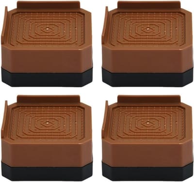 Meubelverhogers - Verhogingsblokken - Vloer Beschermen - Schokabsorberend Stil - 4 Stuks - Bruin