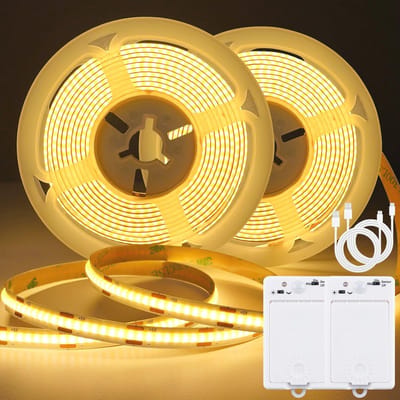 Ledstrip met Bewegingsmelder voor Binnen - Oplaadbare Warm Witte Verlichting (2700K) - 2 M, 640 LEDs, 2 Stuks
