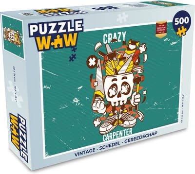 Puzzel Vintage - Schedel - Gereedschap - Legpuzzel - Puzzel 500 stukjes