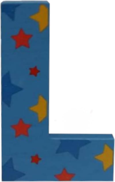 Decoratieletter - L - Hout - 7cm - Blauw