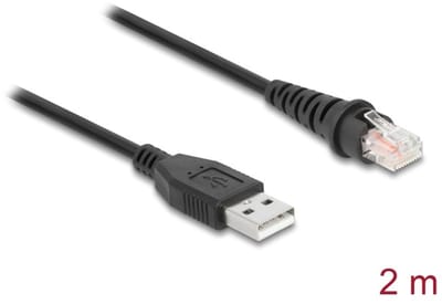 Delock RJ50 to USB 2.0 Type-A Barcode Scanner Cable 2 m